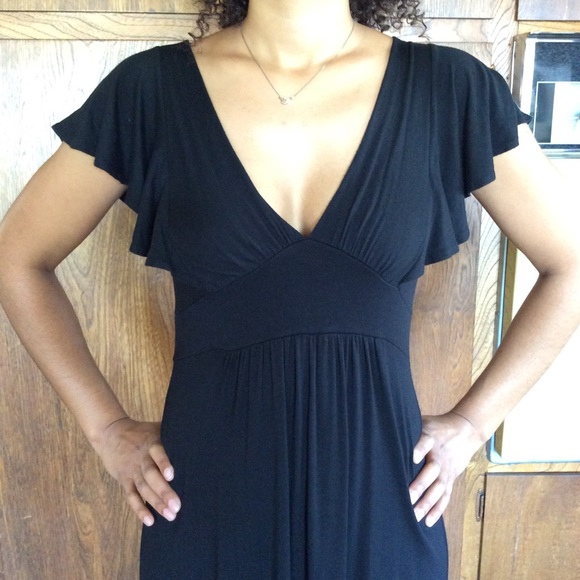 Black Dress with Empire Waist - Picture 3 of 4